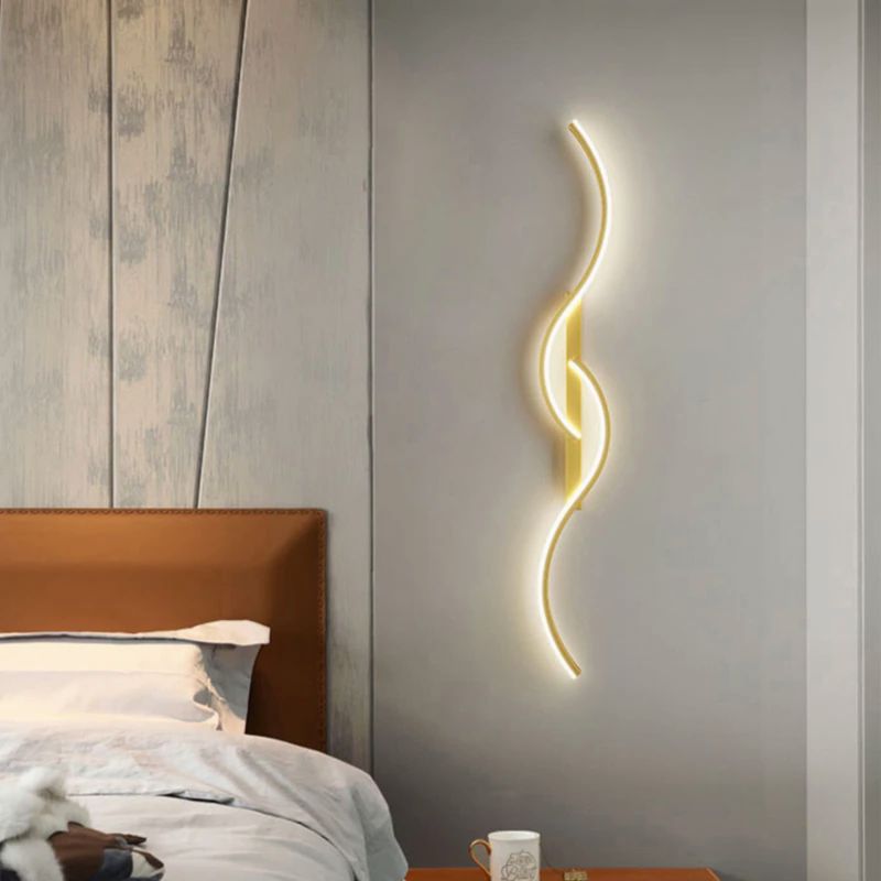 Luminária de Parede Wave LED - Moderna, Minimalista, para Quarto, Sala de Estar, Iluminação Interna