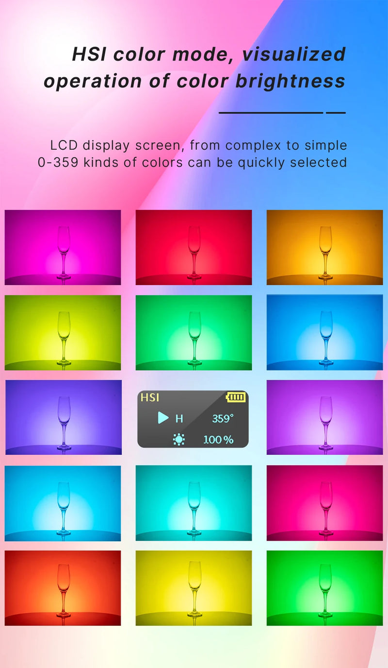 Luz de Vídeo RGB Ulanzi VL120 com Difusor – Painel LED 2500-9000K Bateria de 3100mAh - Ideal para Câmera  Smartphone Fotografia