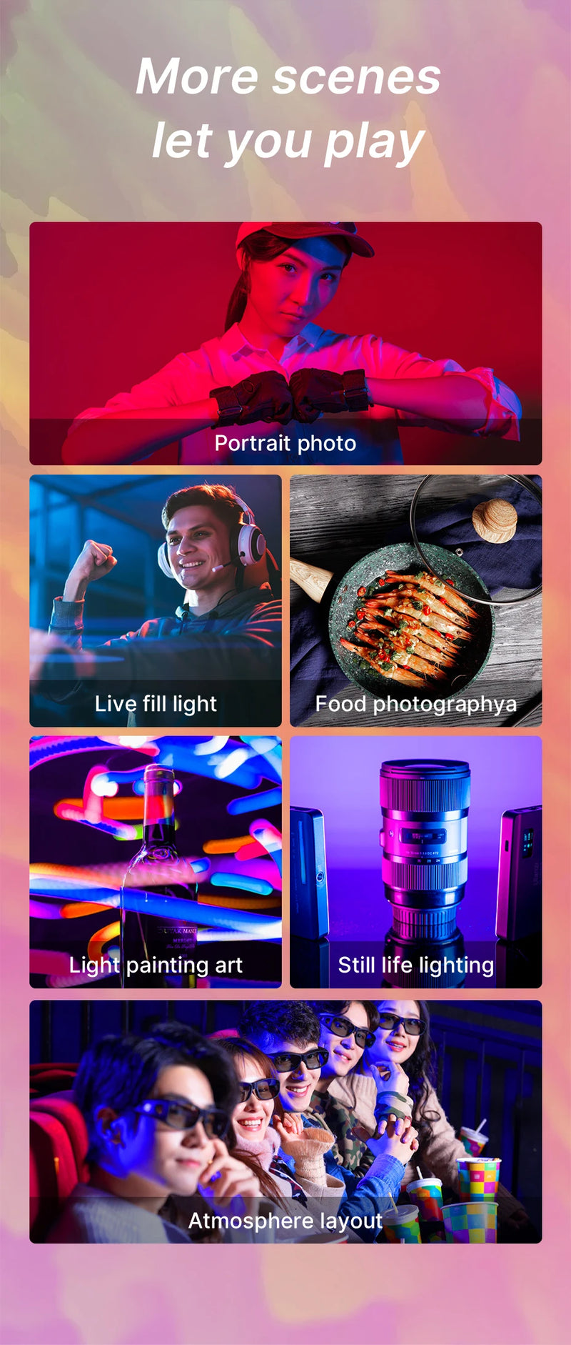 Luz de Vídeo RGB Ulanzi VL120 com Difusor – Painel LED 2500-9000K Bateria de 3100mAh - Ideal para Câmera  Smartphone Fotografia
