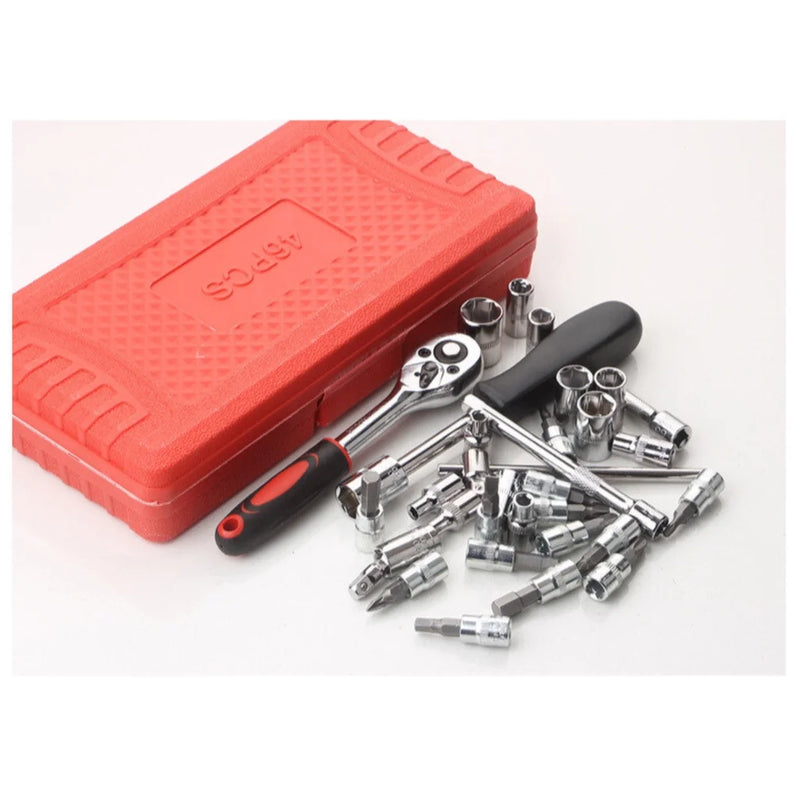 Catraca Conjunto com 46 Ponteiras Soquetes Completo