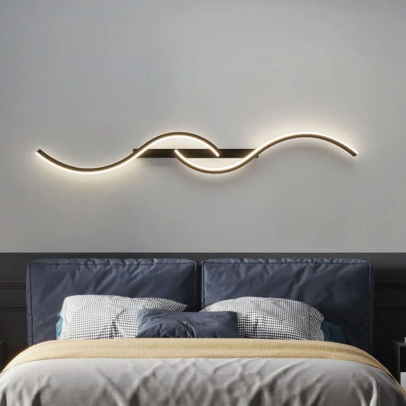 Luminária de Parede Wave LED - Moderna, Minimalista, para Quarto, Sala de Estar, Iluminação Interna