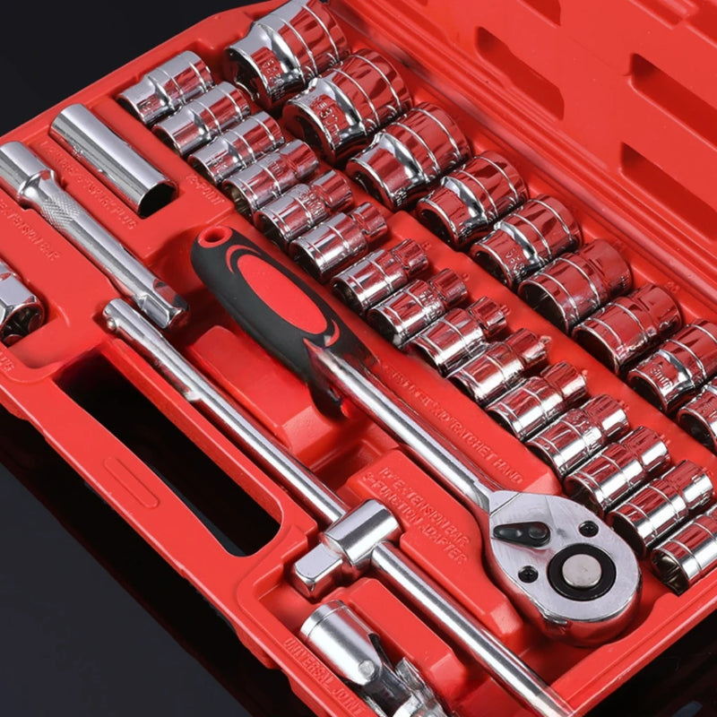 Catraca Conjunto com 46 Ponteiras Soquetes Completo