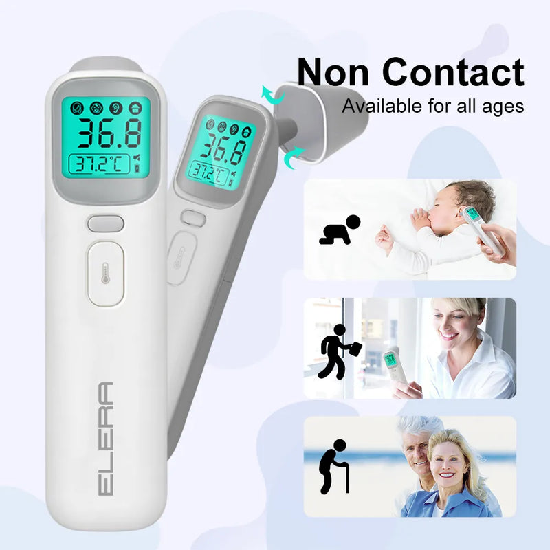 Termômetro de Distância Digital Infravermelho - para Bebê, Adultos - Tela com Indicador de Febre