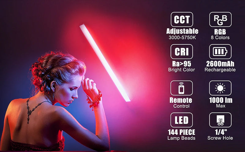 LUXCEO Q508A Luz de Fotografia RGB LED – Portátil Recarregável para Estúdio Foto Vídeo YouTube TikTok