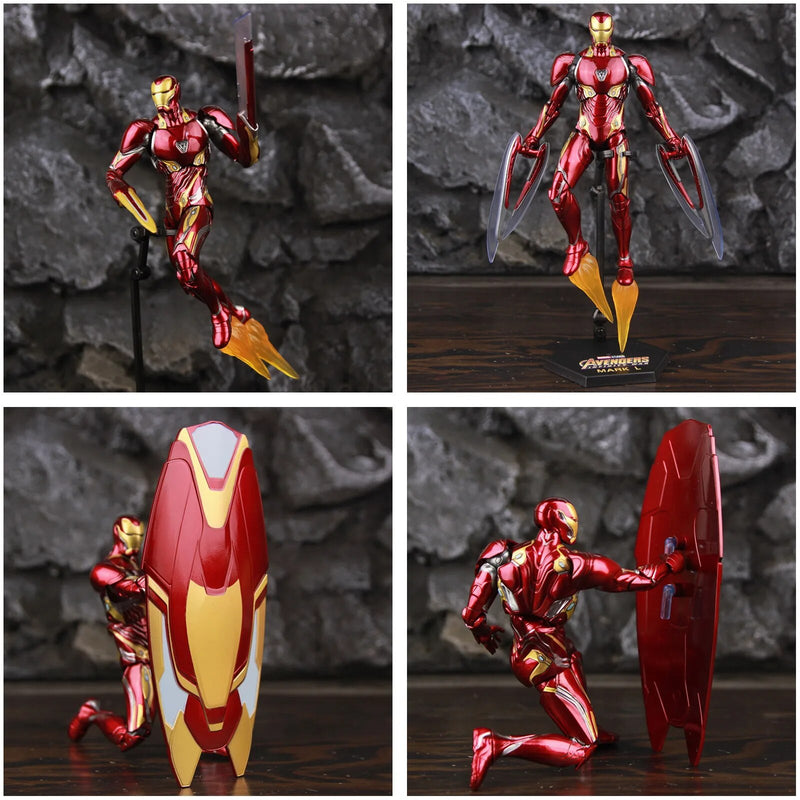 Boneco Ironman MK50 Armadura Nano Guerra Infinita - Action Figure 19cm -  com LED, Plataforma de Luz, Tony Stark Vingadores