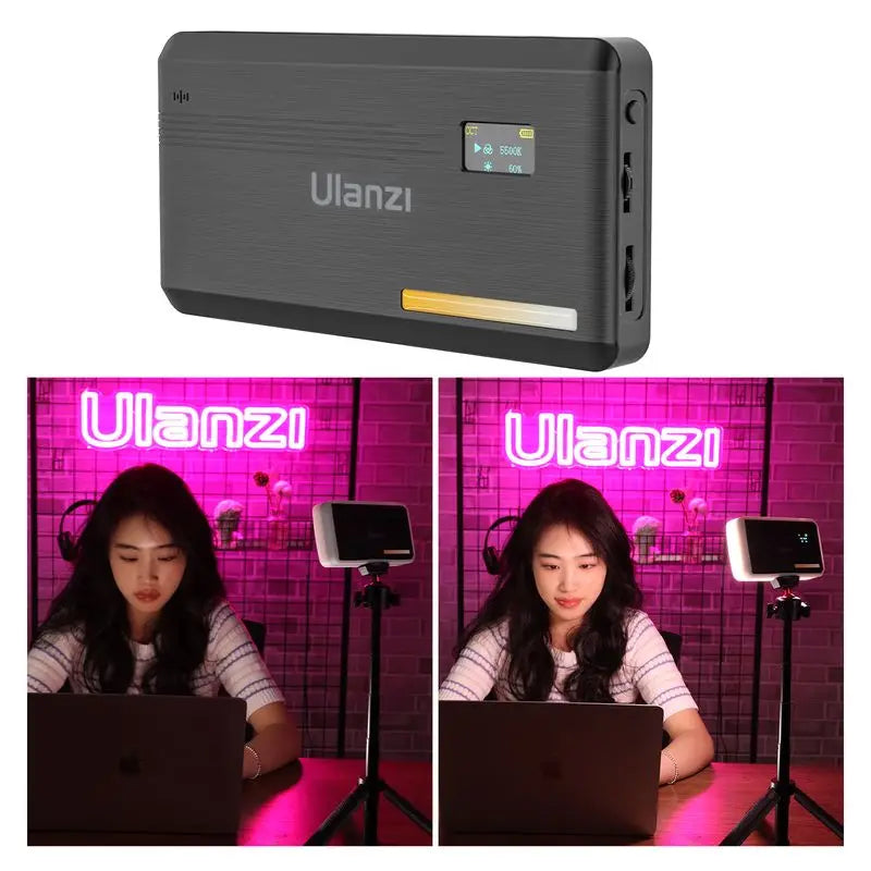 Luz de Vídeo LED Ulanzi VL200 com Difusor Soft – Luz Profissional de Preenchimento para Câmeras - Ideal para Lives YouTube