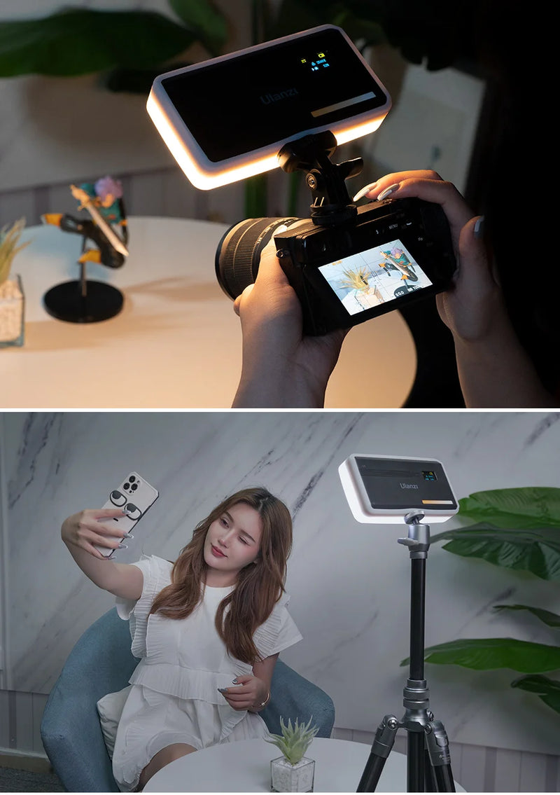 Luz de Vídeo LED Ulanzi VL200 com Difusor Soft – Luz Profissional de Preenchimento para Câmeras - Ideal para Lives YouTube