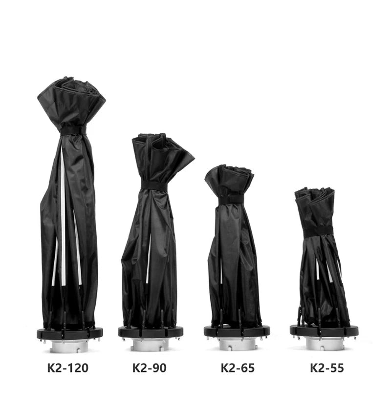 Softbox TRIOPO 90cm com Grade Colmeia - Montagem Bowens - Perfeito para Uso Externo Interno