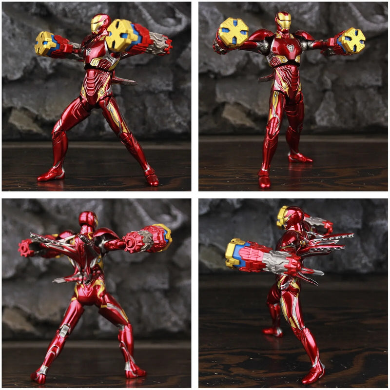 Boneco Ironman MK50 Armadura Nano Guerra Infinita - Action Figure 19cm -  com LED, Plataforma de Luz, Tony Stark Vingadores