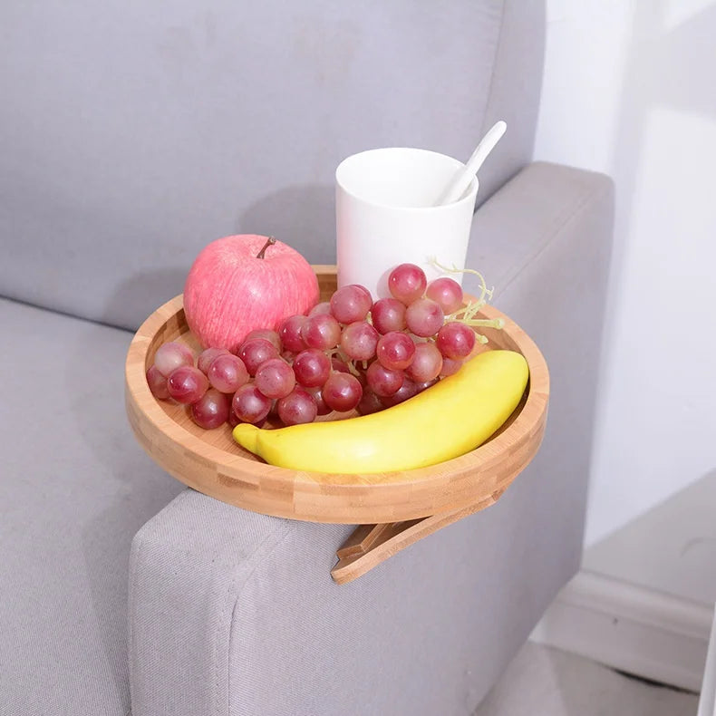 Bandeja Descanso para Braço de Sofá em Madeira - Bandeja Suporte para Snack Comida Objetos no Sofá