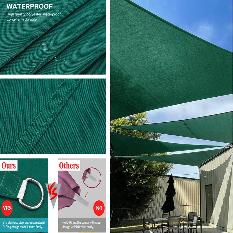 Toldo Solar Impermeável com Proteção UV 98% - Lona Toldo Cobertura Triangular para Área Externa Piscina Jardim