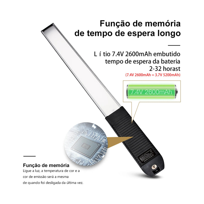 LUXCEO Q508A Luz de Fotografia RGB LED – Portátil Recarregável para Estúdio Foto Vídeo YouTube TikTok