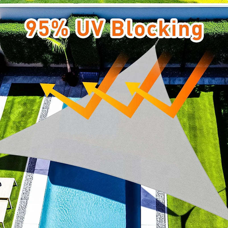 Toldo Solar Impermeável com Proteção UV 98% - Lona Toldo Cobertura Triangular para Área Externa Piscina Jardim