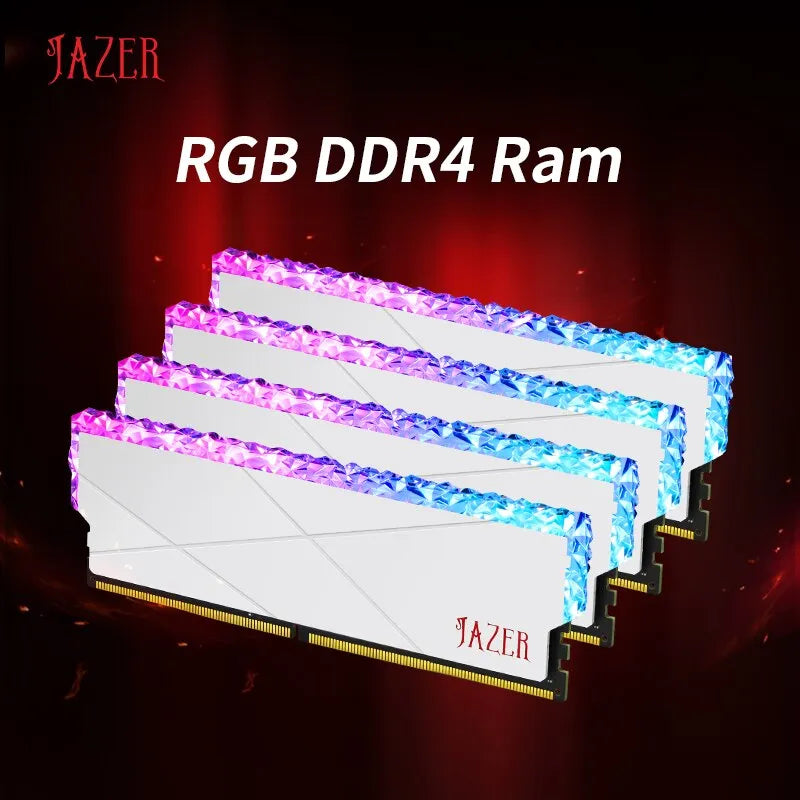 Memória RAM JAZER RGB DDR4 - 8GB 16GB 8GBx2 16GBx2 - 3200MHz Overclocking - para PC Desktop