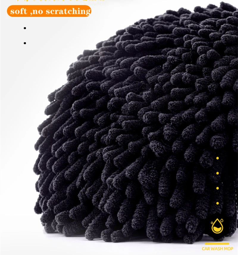Mop de Limpeza com Cabo Expansível - Feltro Anti Riscos para Lavagem de Carro Veículos Janelas Vidros