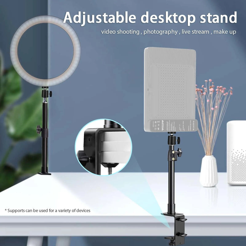 Suporte de Mesa Profissional para Câmera DSLR e Iluminação Soft Box Ring Light