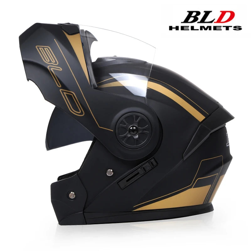 Capacete Moto Completo Visor Lentes Duplas Modular - Capacete BLD PRO para Motoqueiros Motocross TrackDay