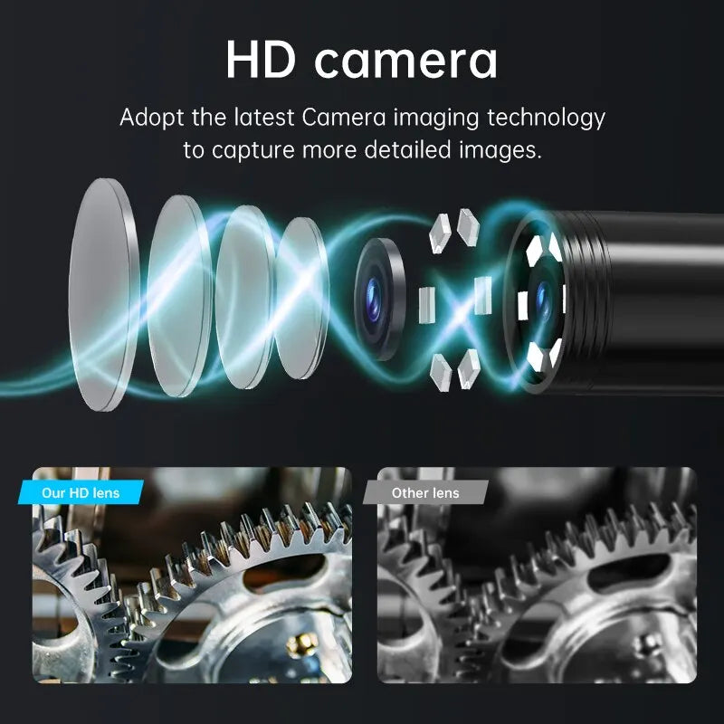 Câmera Endoscópio Industrial com Tela HD 4.3 Polegadas INSKAM – Câmera de Inspeção à Prova d'Água IP67 1080P com Lente de 8mm