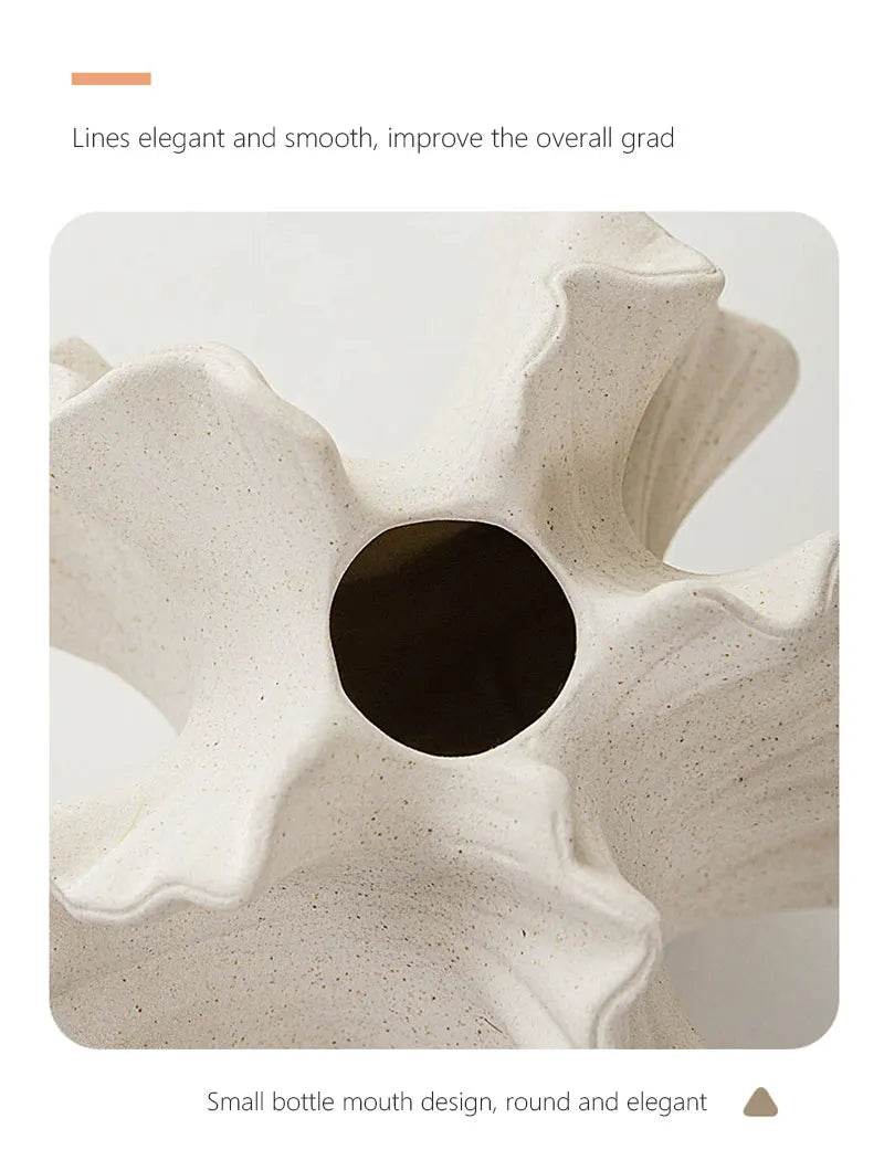Vaso de Cerâmica Estilo Coral Marinho – Estilo Nórdico para Decoração de Mesa de Centro Sala de Estar