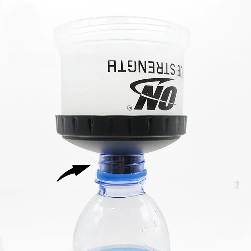 Porta Suplementos em Pó Cápsula Proteína com 3 Divisórias - Bico Fino para Despejar