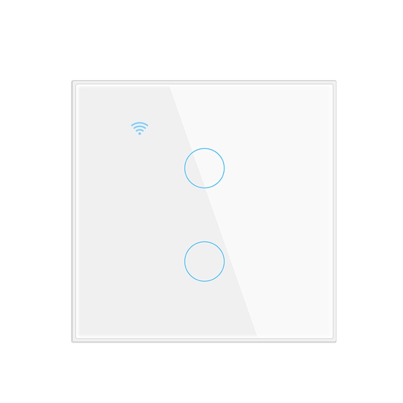 KIT 2x Interruptores WiFi Smart - Painel de Vidro Quadrado - com Neutro - Suporte Tuya, Alexa