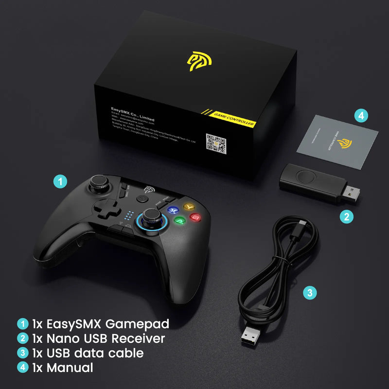 Controle Gamer Sem Fio - EasySMX 9110 - Botões Personalizáveis para PC, PlayStation, Xbox, Android
