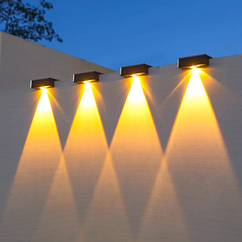 Luminária Parede Área Externa LED Solar LumiFOCUS – à Prova d'Água Iluminação Decorativa para Jardim Varanda Muro Garagem