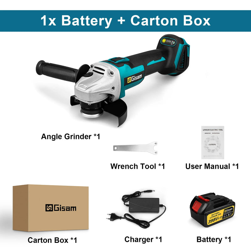 Esmerilhadeira Angular Sem Fio GISAM M14 125mm – Máquina de Polimento e Corte - Compatível com Bateria Makita 18V