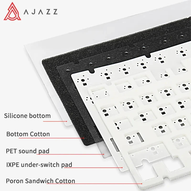 Teclado Mecânico Gamer Ajazz Ak820 RGB Sem Fio - 82 Teclas e Mini Visor - Conexão Tripla - Bluetooth, Wireless de 2.4GHz e Fio