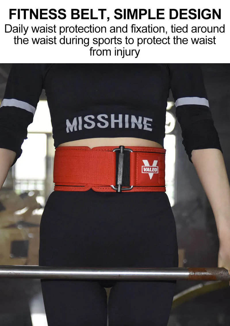 Cinto de Levantamento de Peso VALEO Profissional - Velcro Ajustável Suporte Lombar Duplo - para Treino de Força Musculação Crossfit