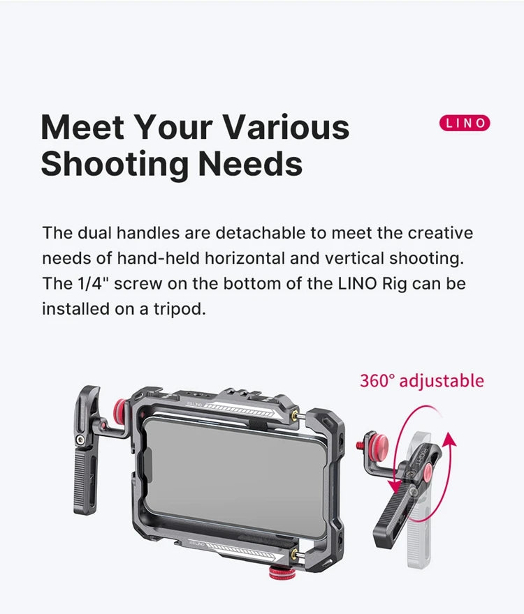 Case Gaiola Ulanzi Lino para Gravação em Smartphone Celular – Case Protetora com Suporte Lateral