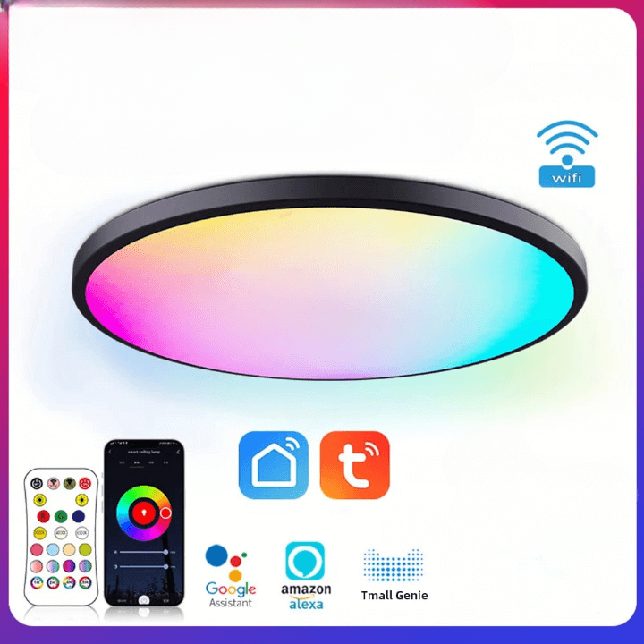 Luz de teto LED RGB 30W App Controle Remoto Luz de teto com Controle Remoto