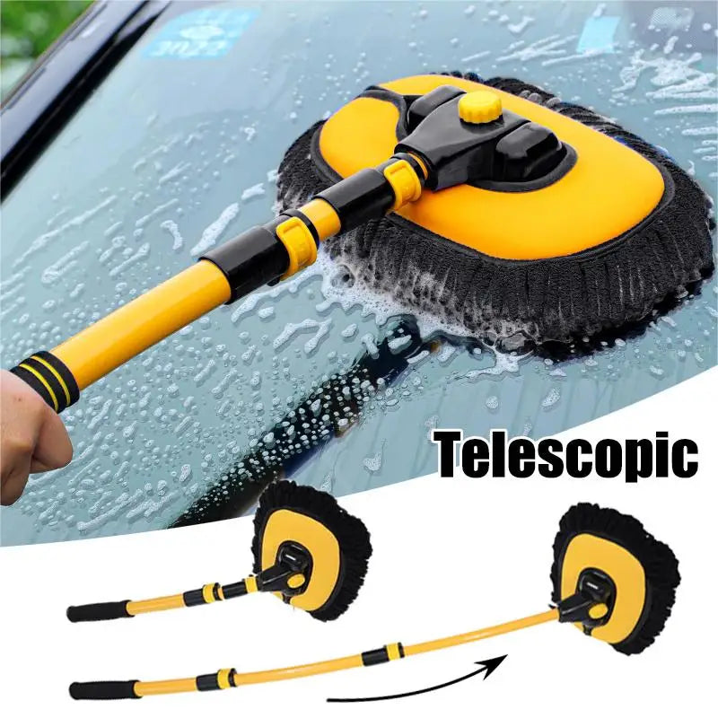 Mop de Limpeza com Cabo Expansível - Feltro Anti Riscos para Lavagem de Carro Veículos Janelas Vidros