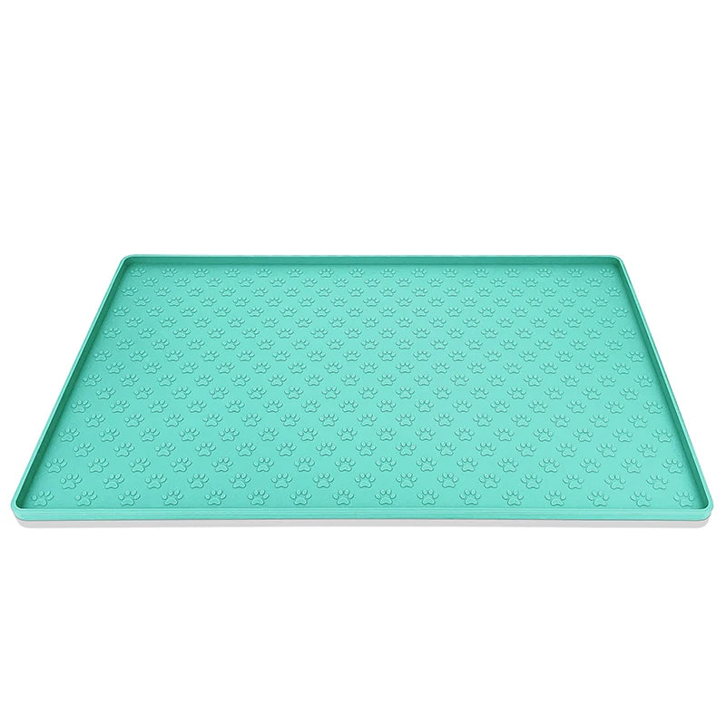 Tapete de Alimentação para Pet em Silicone - Base Antiderrapante para Tigela de Ração de Cachorro Gato