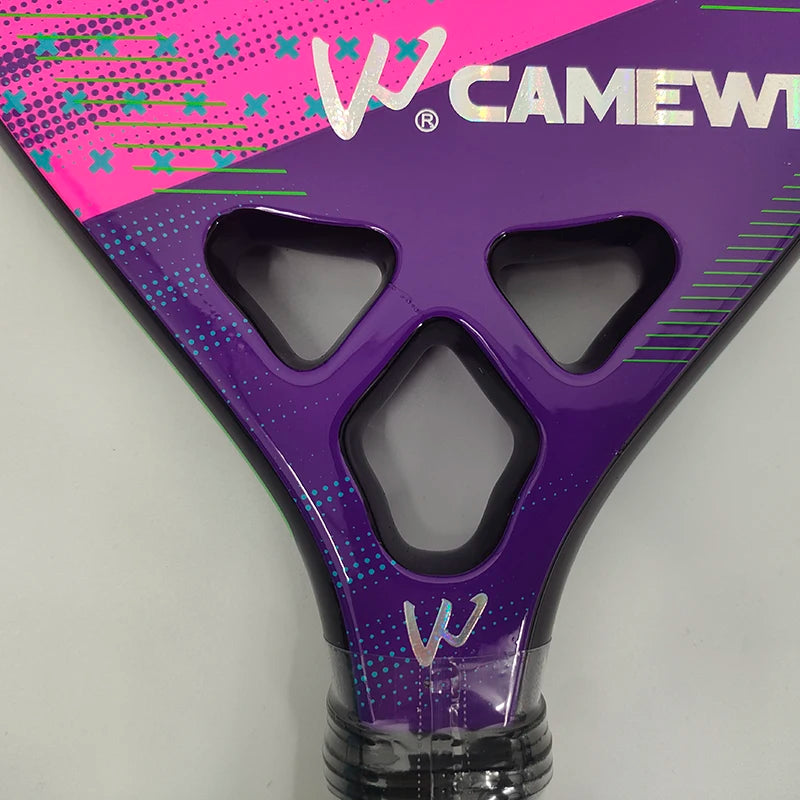 Raquete Beach Tennis WCamewin em Carbono 3K 2024 - Fibra de Carbono Premium Superfície Rugosa