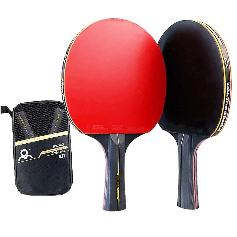 Conjunto Raquetes de Tênis de Mesa Profissional RAOVTE 5/6 Estrelas - Raquetes de Ping Pong com Borracha Pimples-in Lâmina Premium