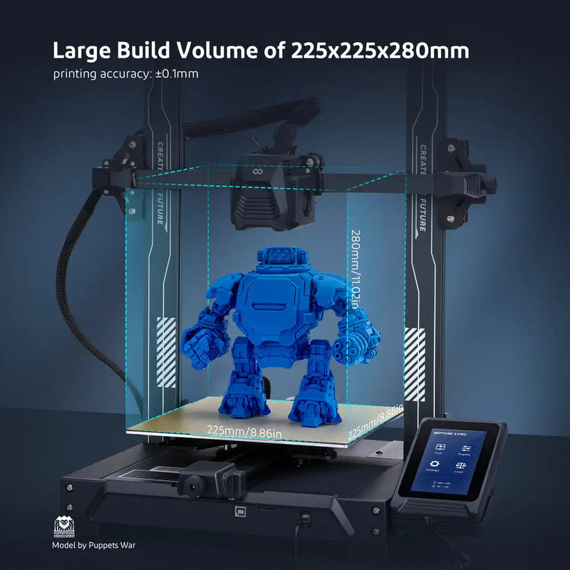 Impressora 3D ELEGOO NEPTUNE 3 / NEPTUNE 4 PRO - Nivelamento Automático, Tela de Toque HD 4.3 polegadas, Dupla Engrenagem