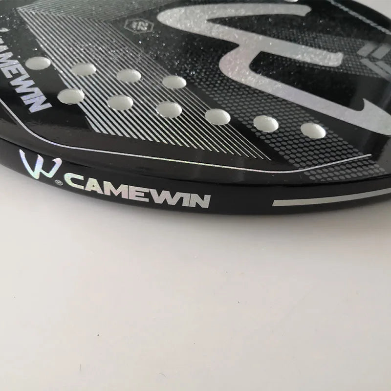 Raquete de Beach Tennis Camewin em Fibra de Carbono 3k Premium - Superfície Rugosa Completa