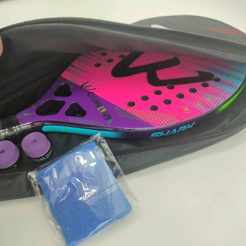 Raquete Beach Tennis WCamewin em Carbono 3K 2024 - Fibra de Carbono Premium Superfície Rugosa