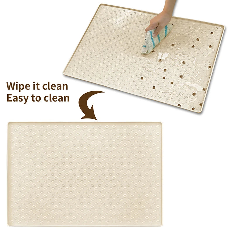 Tapete de Alimentação para Pet em Silicone - Base Antiderrapante para Tigela de Ração de Cachorro Gato