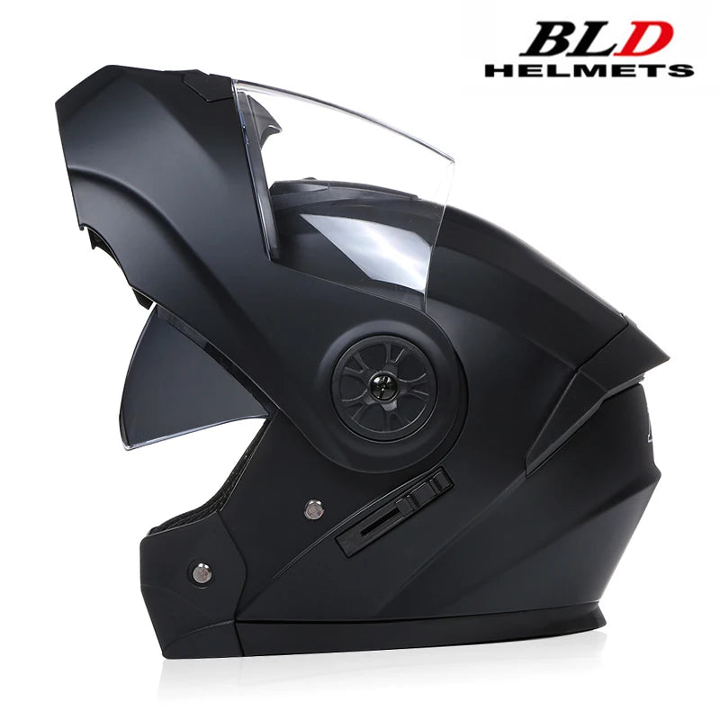 Capacete Moto Completo Visor Lentes Duplas Modular - Capacete BLD PRO para Motoqueiros Motocross TrackDay