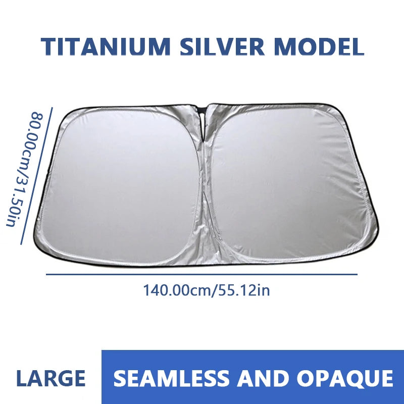 Protetor Solar Para-Brisa Refletivo SEAMETAL Dobrável - Bloqueio de Raios UV Janela Frontal para Veículos Carros