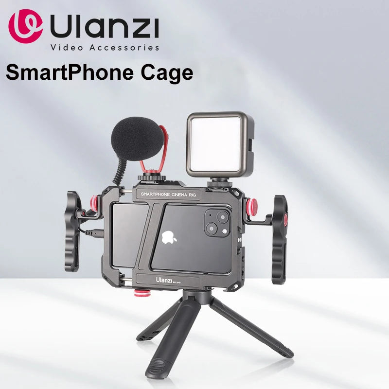 Case Gaiola Ulanzi Lino para Gravação em Smartphone Celular – Case Protetora com Suporte Lateral