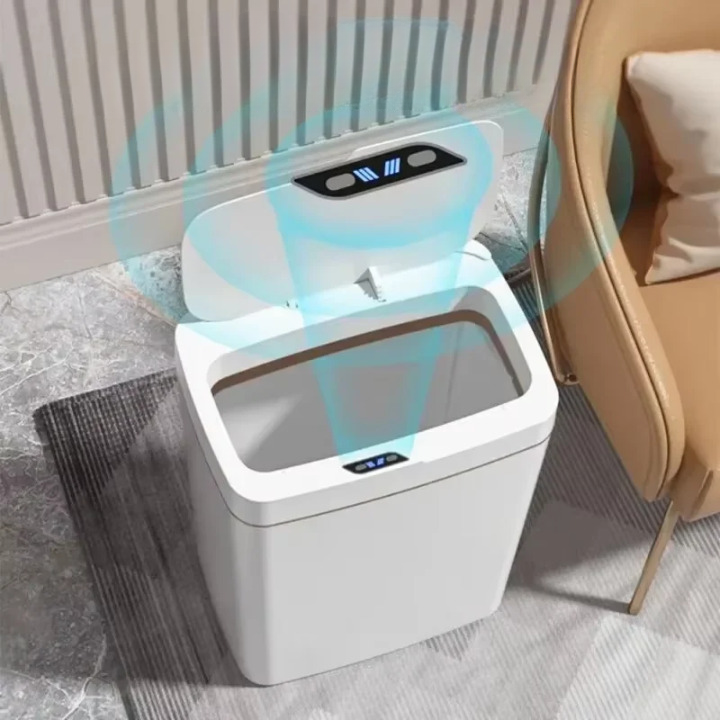 Lixeira Automática 15 Litros com Sensor Inteligente – para Banheiro Escritório Quarto Cozinha