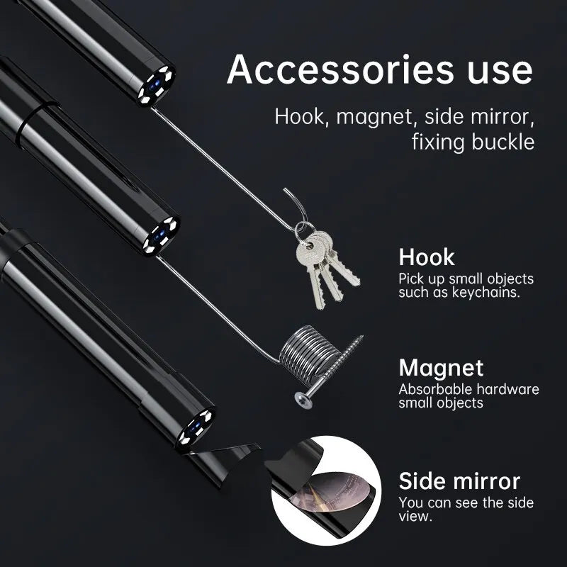 Câmera Endoscópio Industrial com Tela HD 4.3 Polegadas INSKAM – Câmera de Inspeção à Prova d'Água IP67 1080P com Lente de 8mm