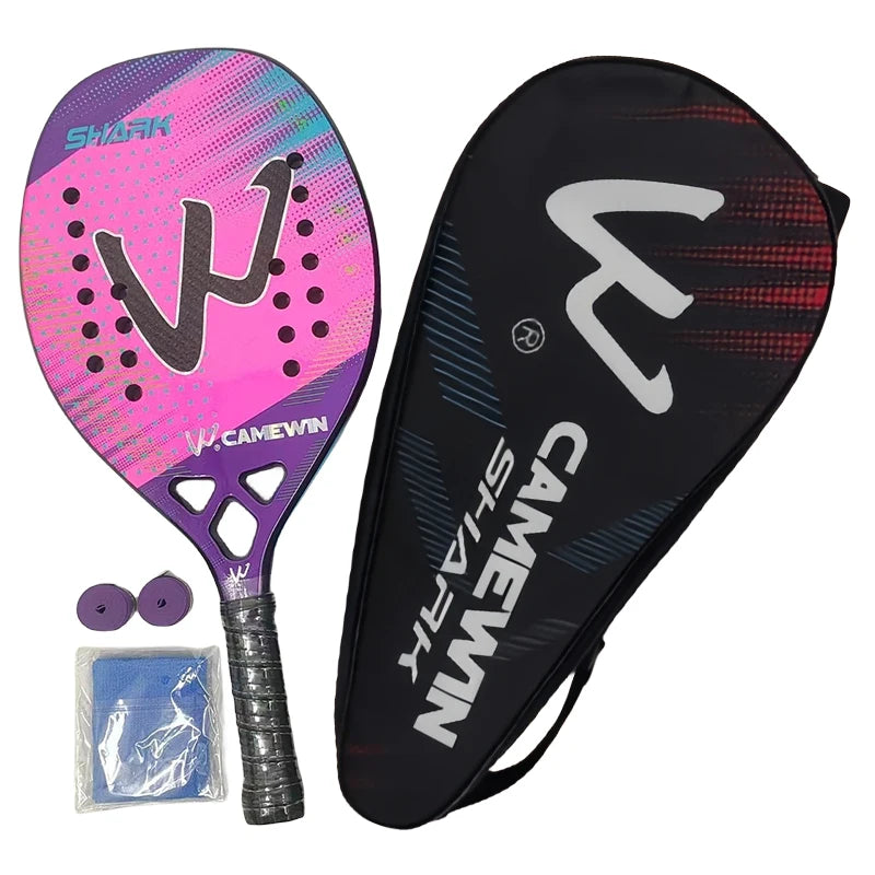 Raquete Beach Tennis WCamewin em Carbono 3K 2024 - Fibra de Carbono Premium Superfície Rugosa