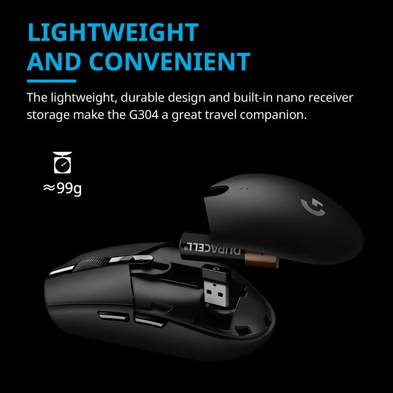 Mouse Sem Fio Logitech G304 - Ergonômico Confortável para Escritório Trabalho e Jogos