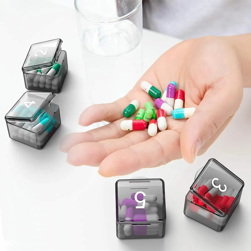 Organizador de Comprimidos Mensal com Caixas Individuais - Caixa para Vitaminas e Remédios de 30 Dias 4 Semanas