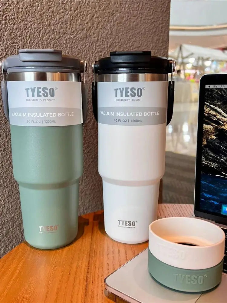 Copo Garrafa Térmica Tumbler Tyeso 1200ml com Alça - de Aço Inox com Isolamento Térmico a Vácuo
