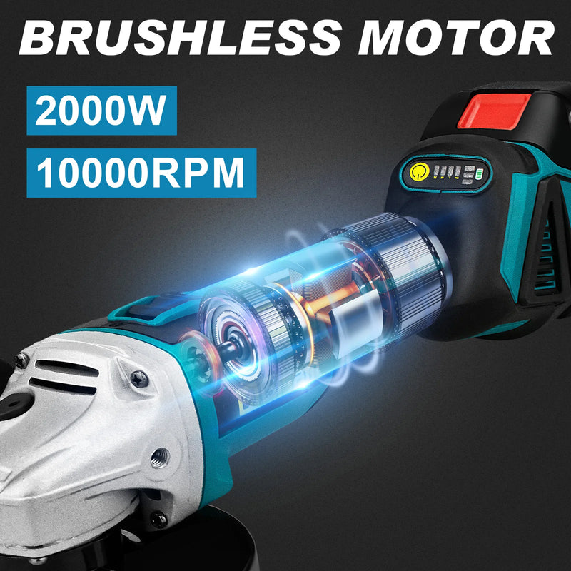 Esmerilhadeira Angular Sem Fio GISAM M14 125mm – Máquina de Polimento e Corte - Compatível com Bateria Makita 18V